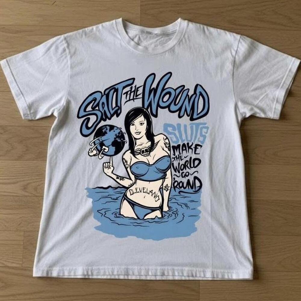 White And Blue Salt The Wound Graphic Tee